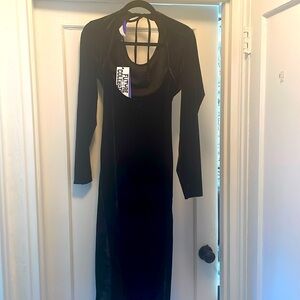Future Collective Black Velvet Dress